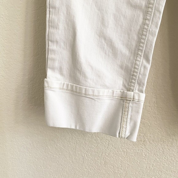 Tommy Hilfiger Sz 6 Capris Womens AMERICAN‎ SPIRIT  Mid Rise White Denim Cuffed - Picture 4 of 11